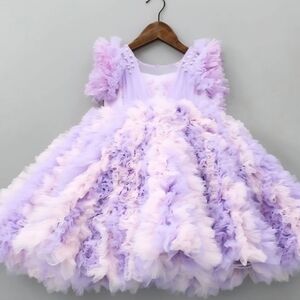 Lavender Ruffle Girls Gown